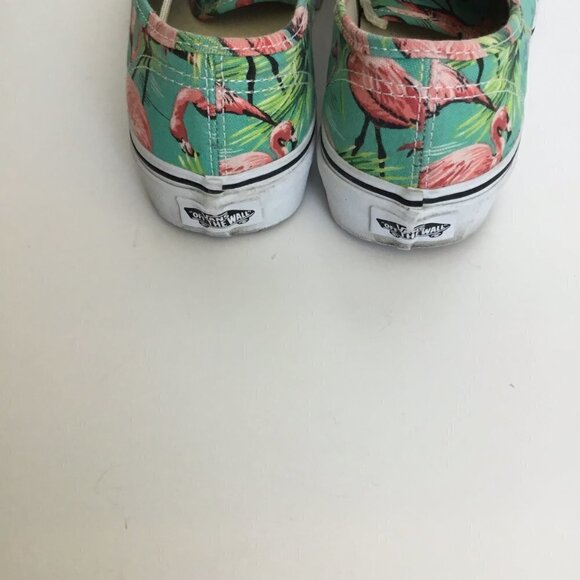 Vans Unisex Oxford Sneakers Canvas Low Top Lace Up Teal with Flamingos M5 W6.5 - Picture 8 of 9
